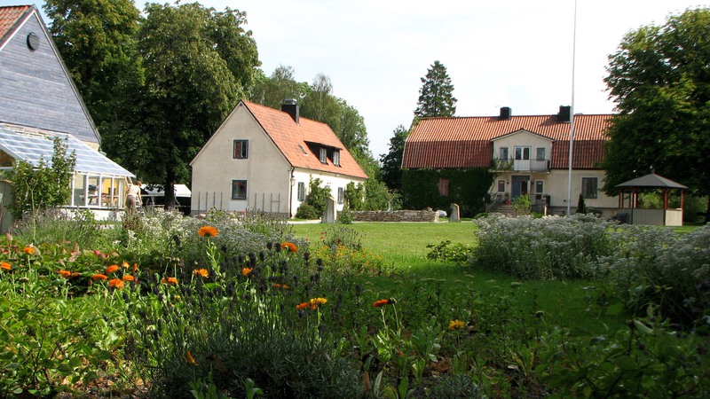 Bilden visar Hajdes gård med de olika husen.