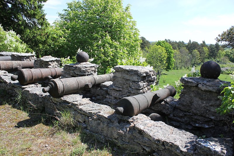 Flera hundra år gamla kanoner och enstaka ruiner är omgivna av skog och natur.